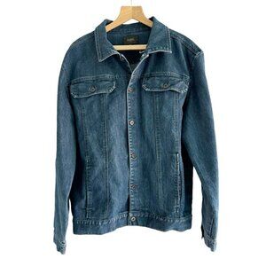 AMBIG Men's Sz XL Blue Denim Jean Jacket Button Down the Front